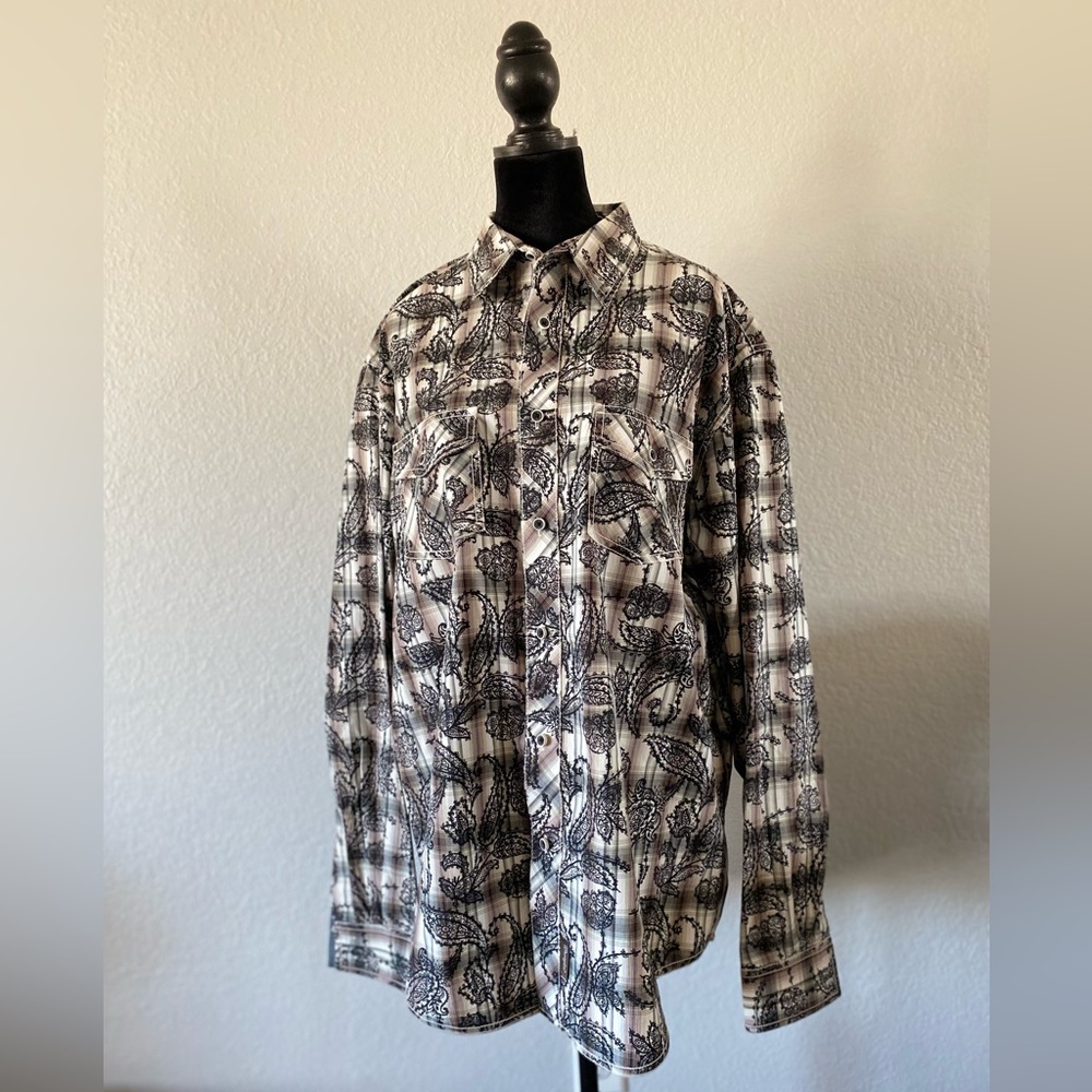Wrangler Retro Shirt Adult XLarge MultiColor Paisley Cowboy Rodeo